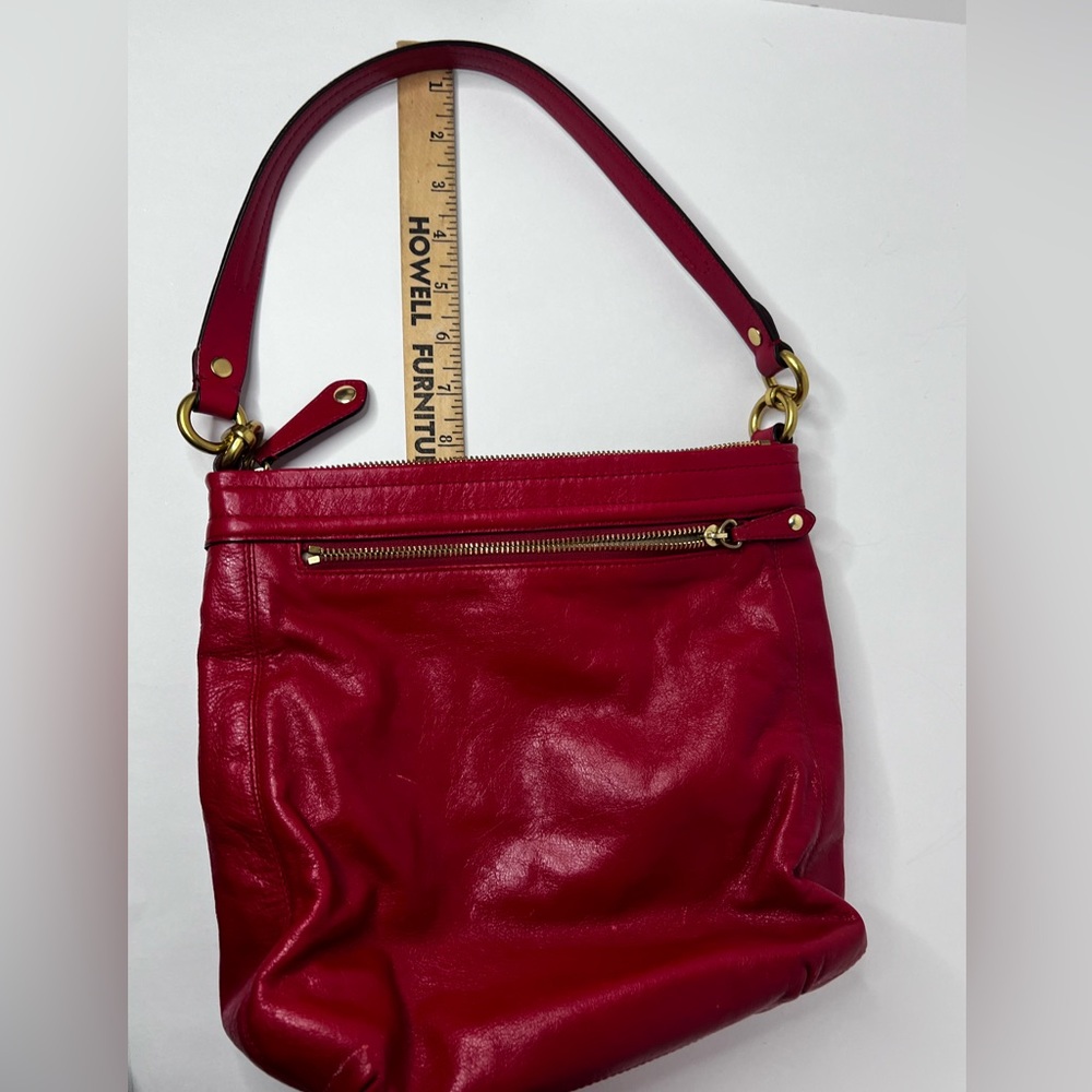 Coach Madison Maggie 41964 Red Leather Shoulder Bag Purse - Picture 6 of 14